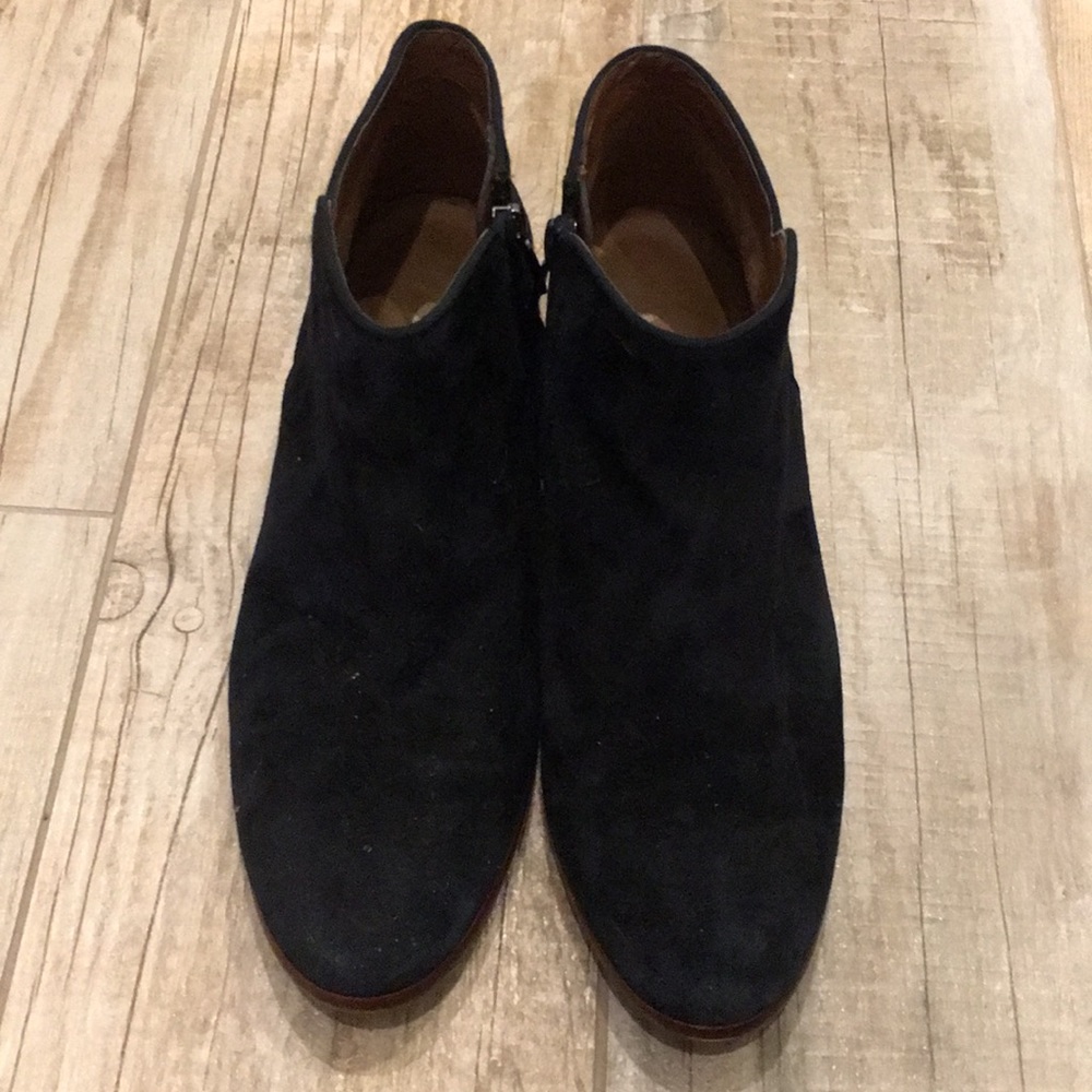 Suede zip up ankle booties